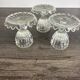 Set of 3 Vintage Glass Egg Cups in Diamond Point Style