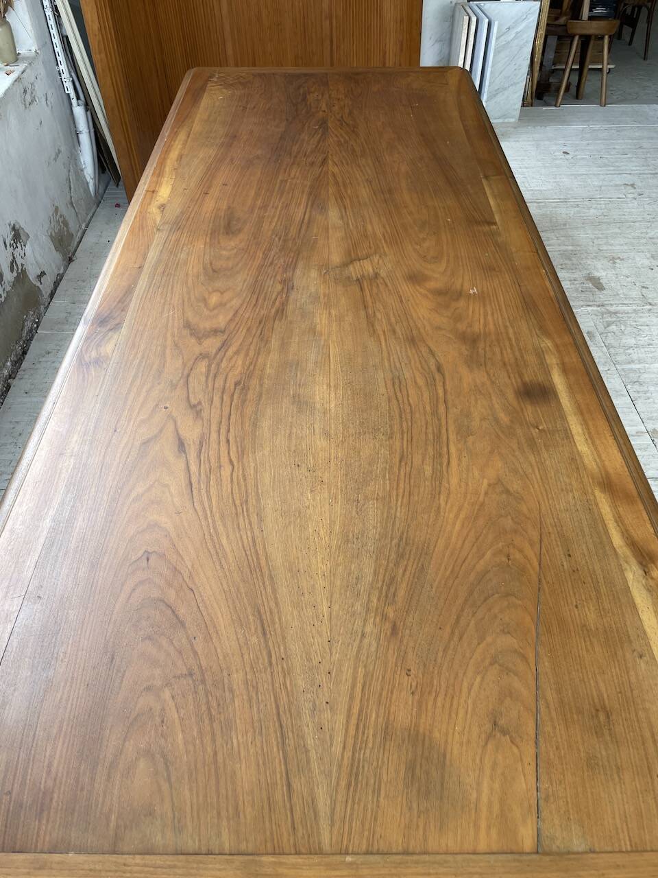 Solid walnut farmhouse castle table 1900 XXL
