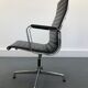 Black leather Ea-109 armchair by Charles Eames for Vitra