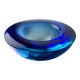 Vide-poche circulaire en verre de Murano bleu par Flavio Poli