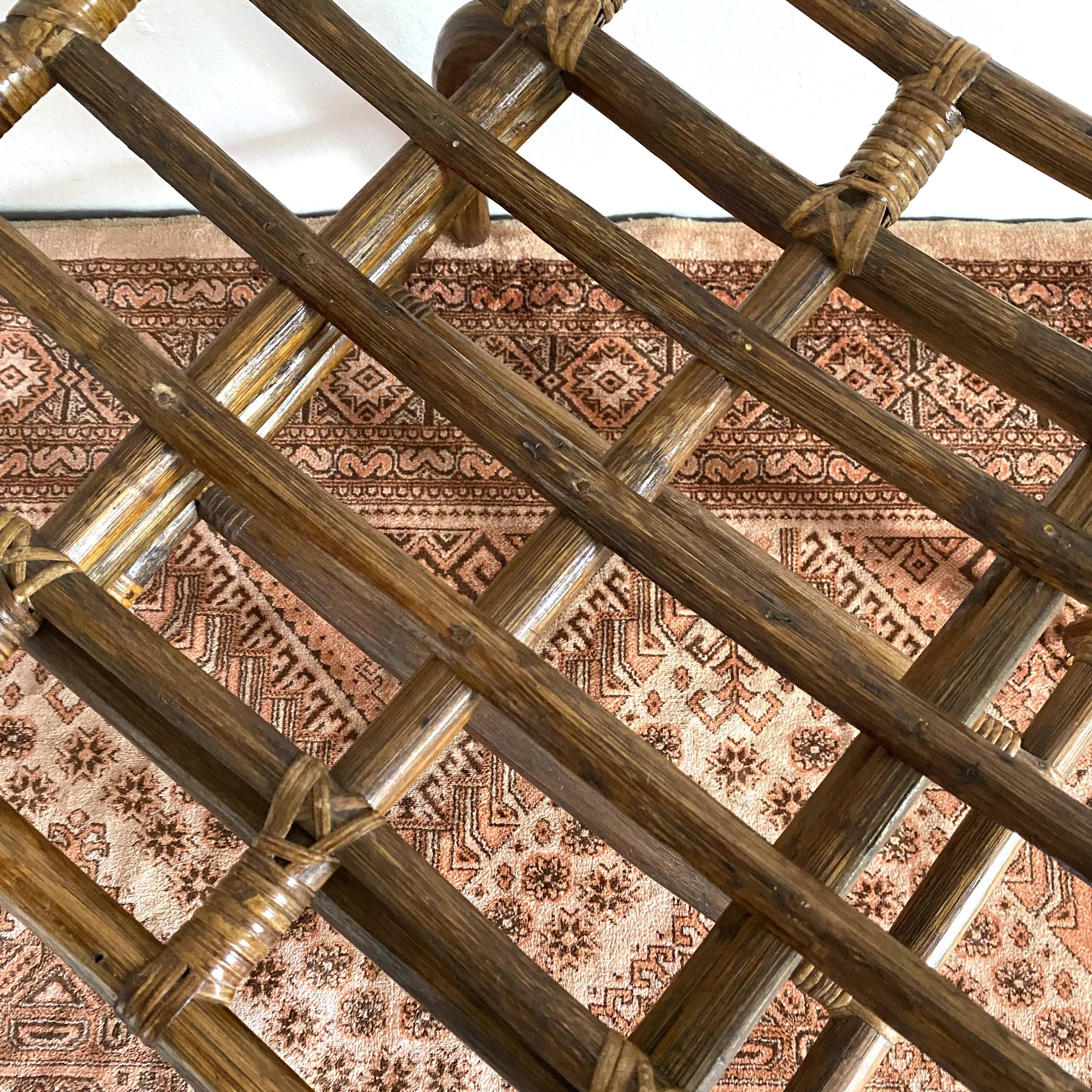 Vintage rattan stool 1970