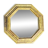 Octagonal Tuscan Wall Mirror. Art Deco. Iridescent wood/brass frame.