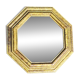 Octagonal Tuscan Wall Mirror. Art Deco. Iridescent wood/brass frame.