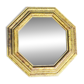 Miroir Mural octogonale Toscane. Art Déco. Cadre bois/laiton irisés