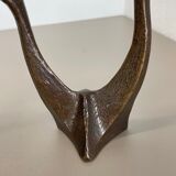 set of 2 Midcentury Brutalist Bronze Candleholder, Michael Harjes, Germany 1960s