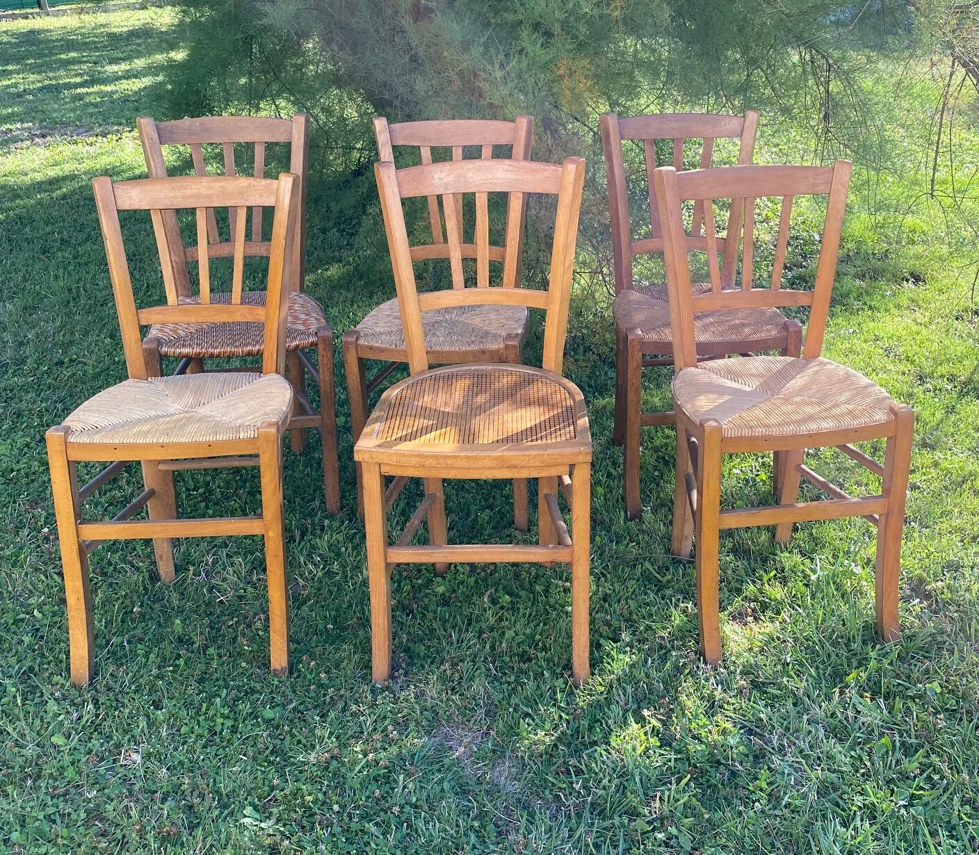 Suite six mismatched bistro chairs