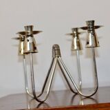 Chandelier suédois vintage en chrome