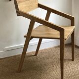 Set of 4 designer chairs in solid oak