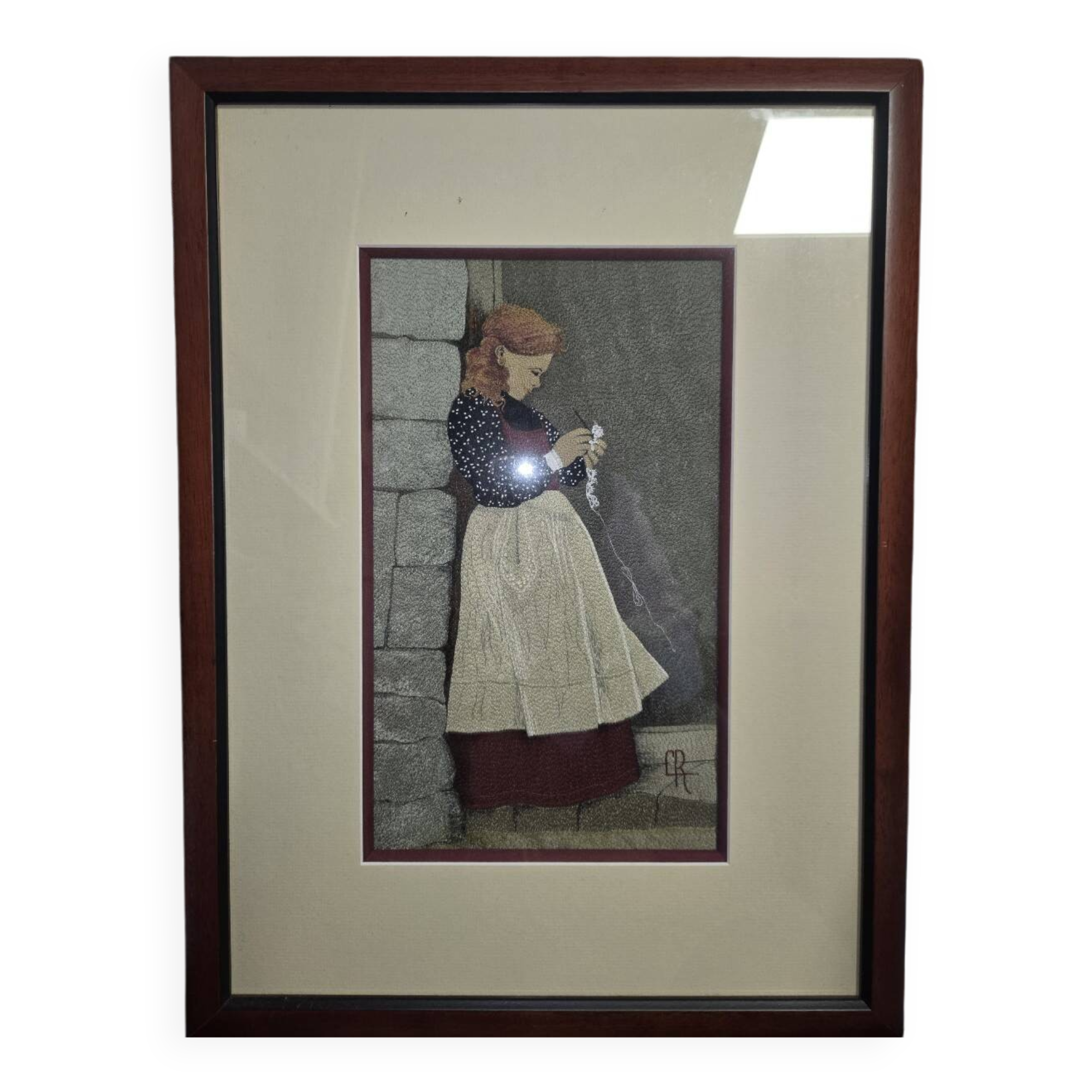 Claude Roussel: embroidery with silk thread