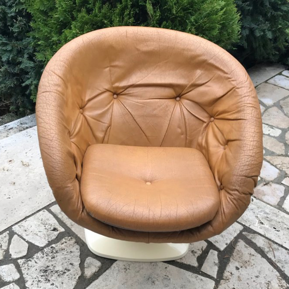 French Plastic Club Chair by Raphael Raffel, 1970s