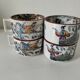 Ensemble de 4 tasses à bouillon Digoin & Sarreguemines, décor Timor
