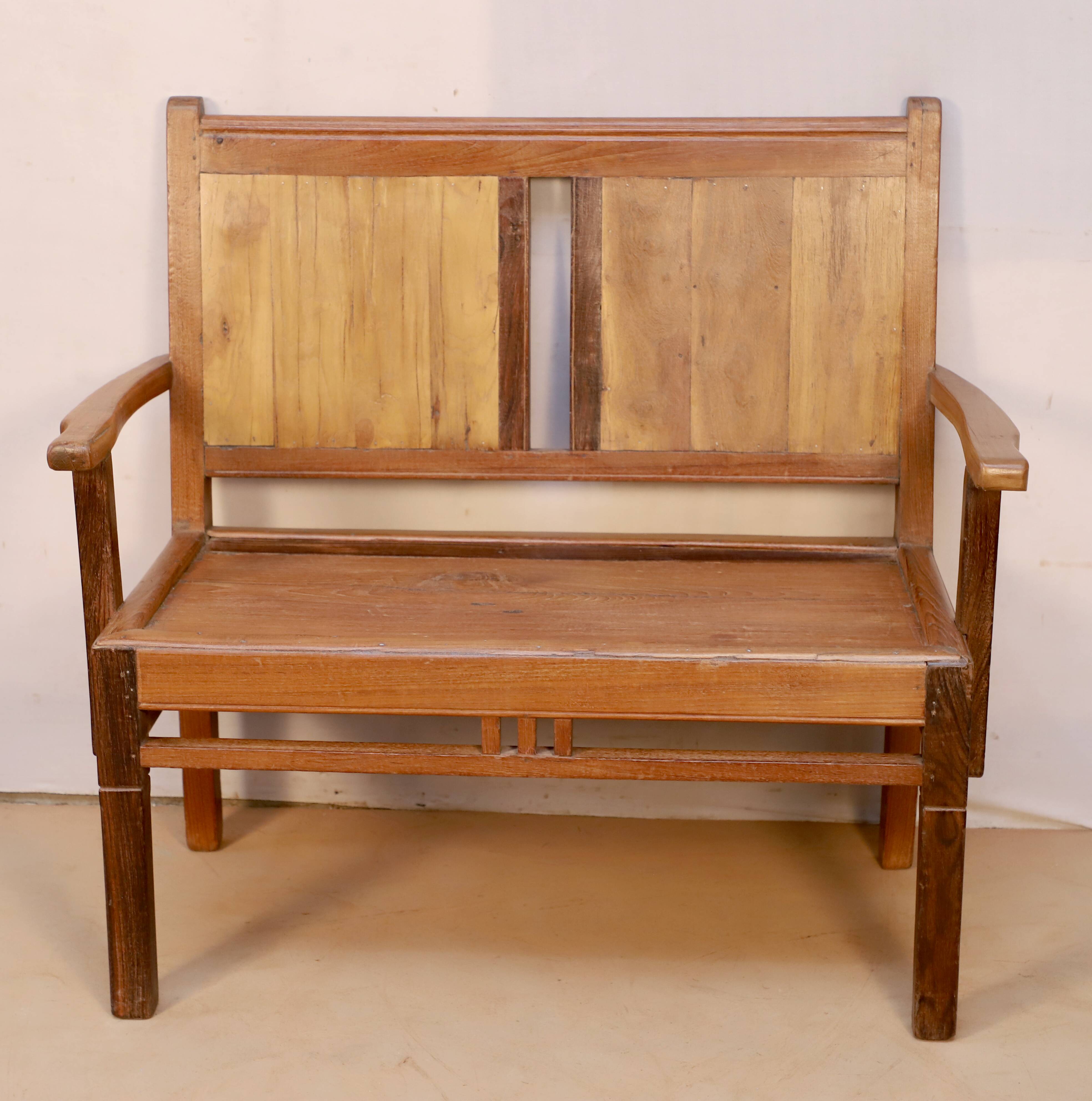 2-seater Burmese teak bench
