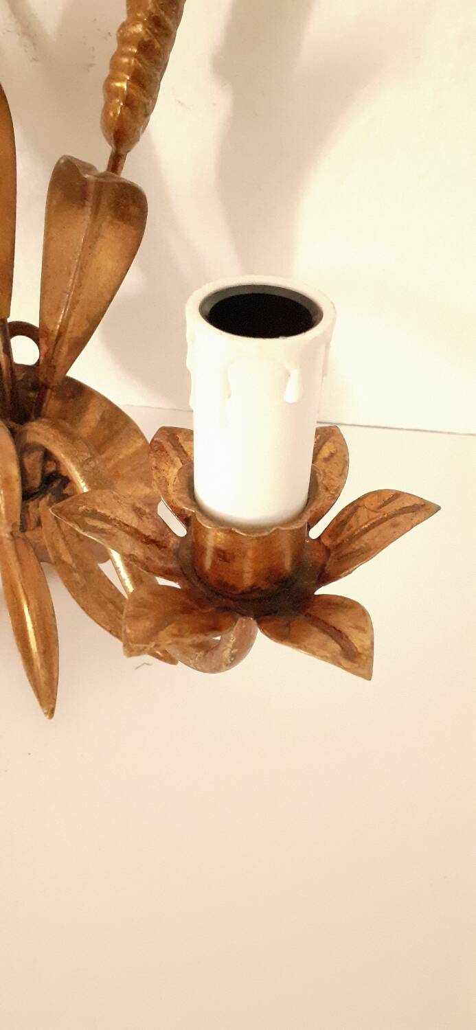Vintage gold metal wall light