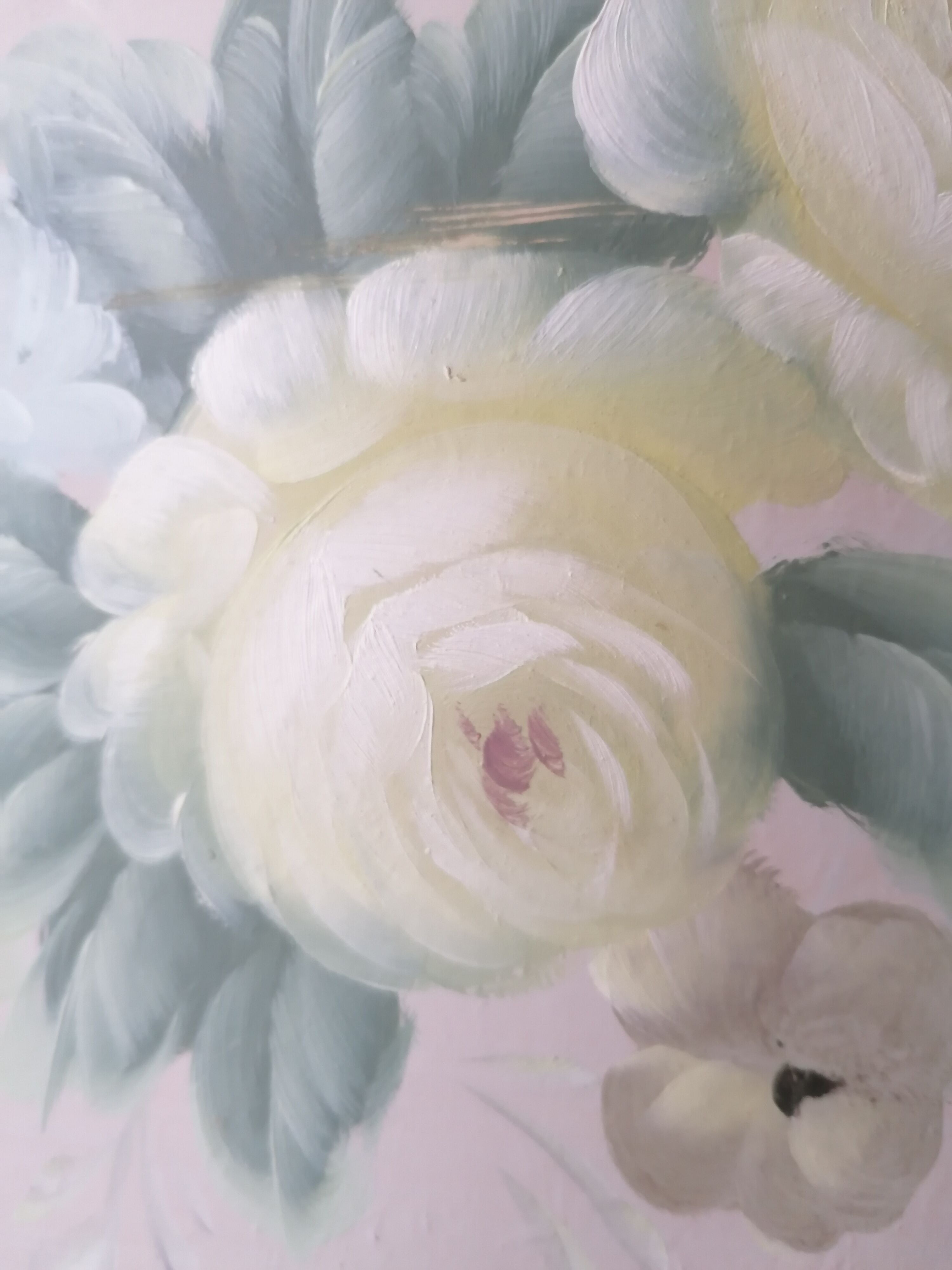 Half-moon box painted wood