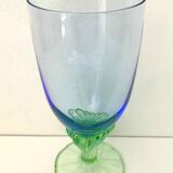 Blue green blown glass vase