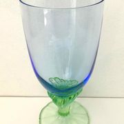 Blue green blown glass vase