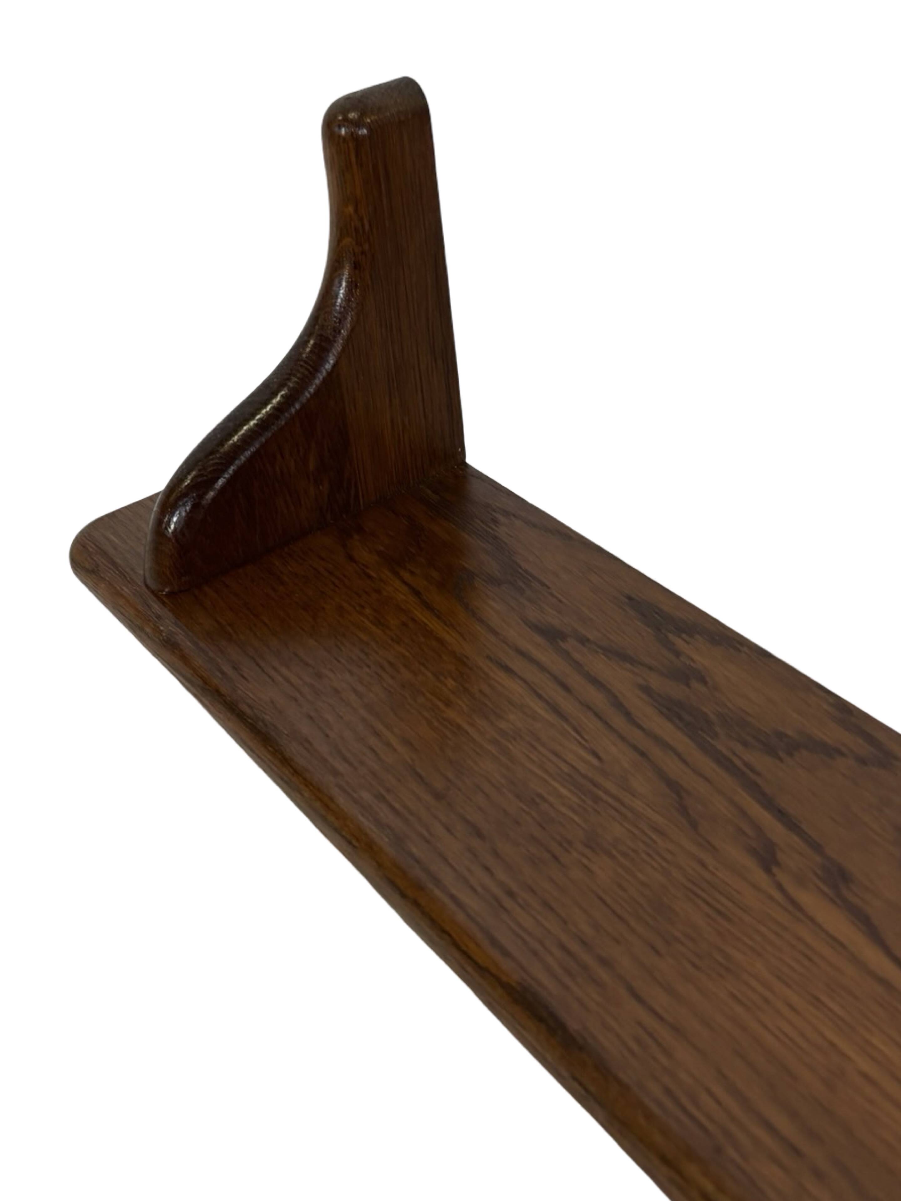 Vintage book shelf wall rack 1970s wood minimalist design