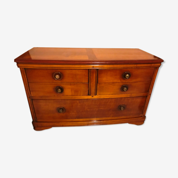 Commode bateau style Louis Philippe en merisier massif 5 tiroirs