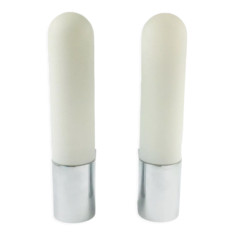 Pair of glass wall lights, sconces from Limburg, Germany, 1970s