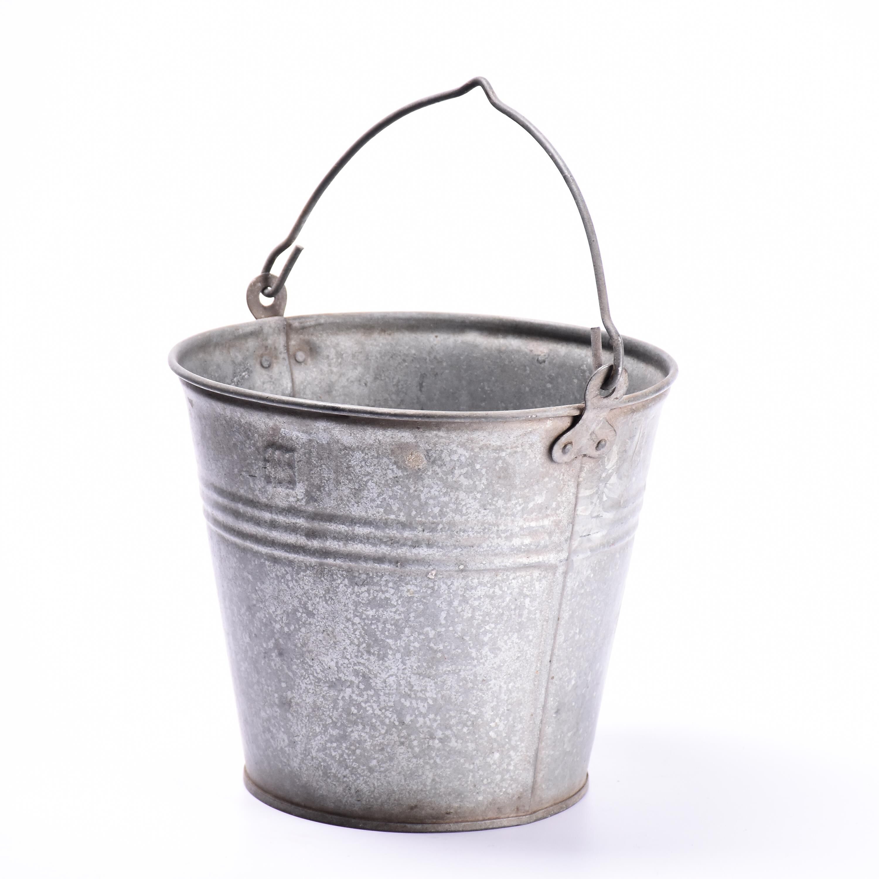 Vintage zinc bucket  flower pot