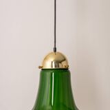 Green glass pendant by Peill & Putzler, Germany, 1970.