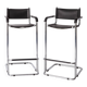 2 Elegant 1990s Cantilever Chairs – Chromed Metal Frame, Artificial Leather