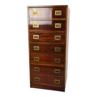 20th century campaign-style chest of drawers