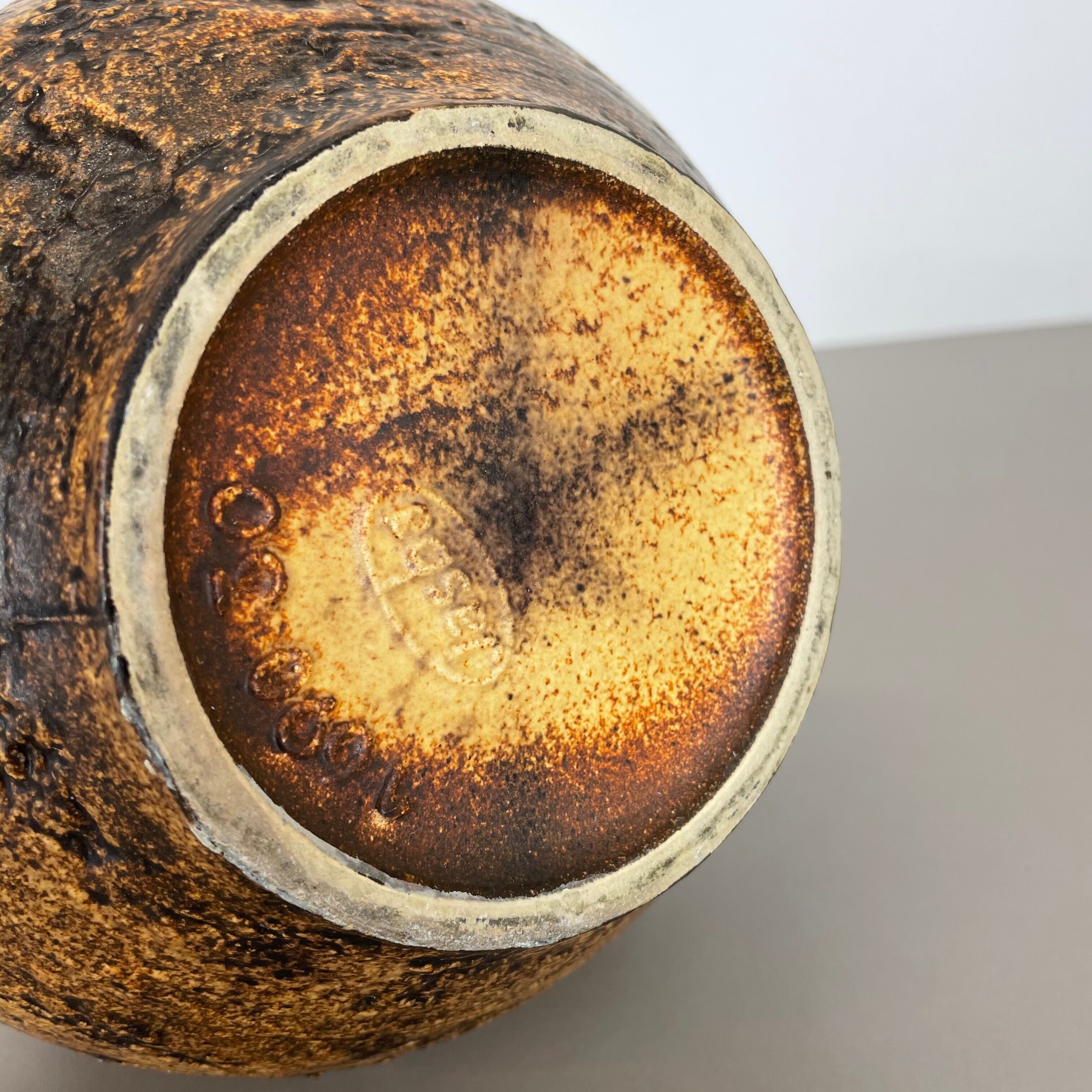 Fat lava pottery "maya tiki" vase by jasba ceramics, germany, 1970s