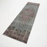 Tapis de course vintage bordeaux doux fait à la main 3x9