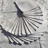 Ensemble nappe & 18 serviettes vintage 138x280