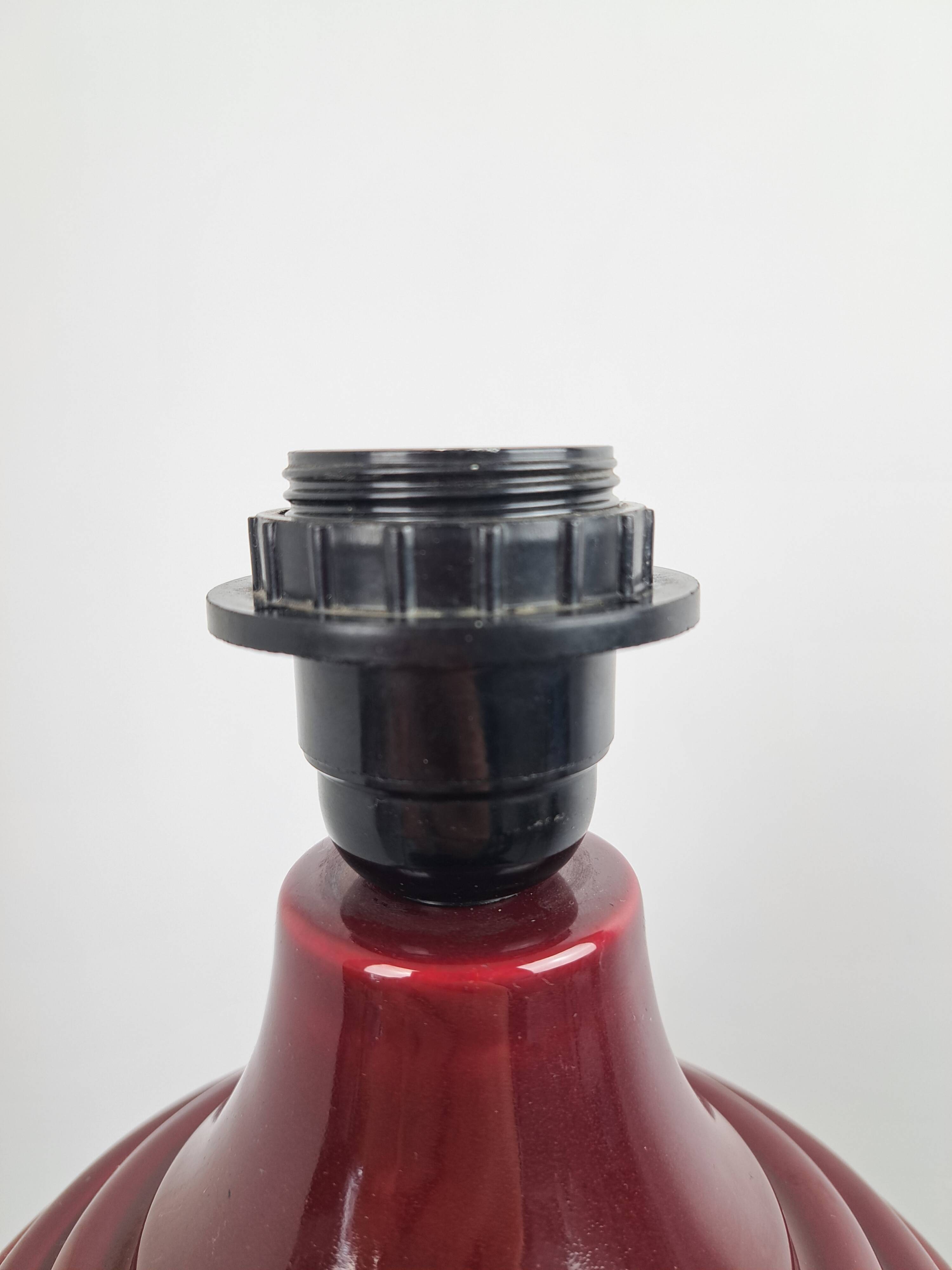 Ceramic burgundy red lamp base