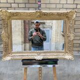Large gilded Napoleon III mirror – late 19th century – restored, new glass