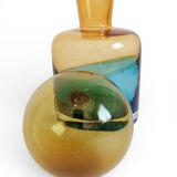Sommerso Murano Art Glass Bottle In The Style of Flavio Poli for Seguso