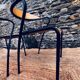 Paire de chaises bois et métal noir