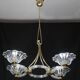 Extraordinary Art Deco Murano Glass and Bronze Chandelier by Barovier&Toso, 1950