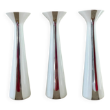 Trio of Danish steel candlesticks - 1980