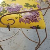 Fauteuil fleuri en fer forgé