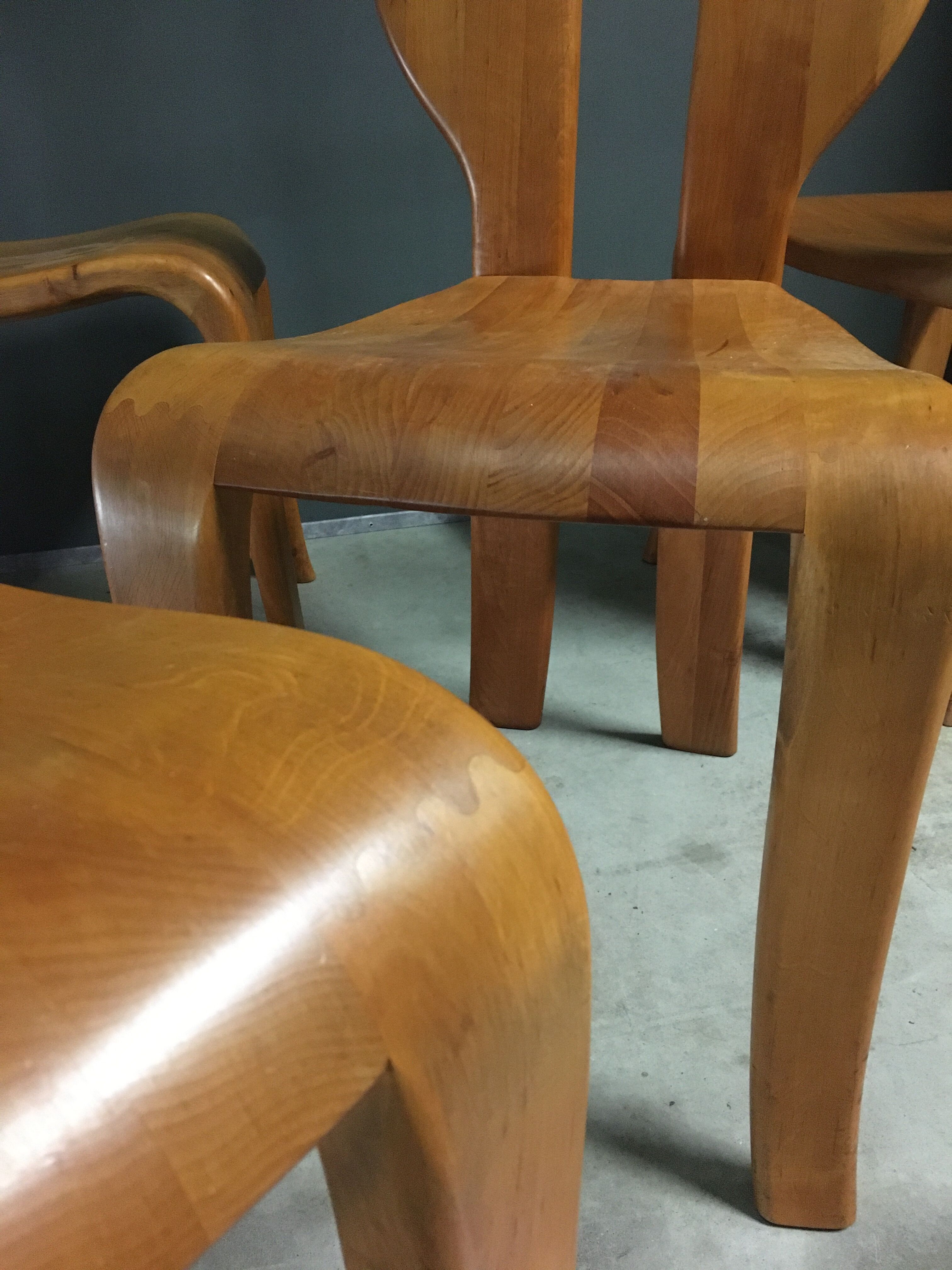 1980's wooden dining chairs.