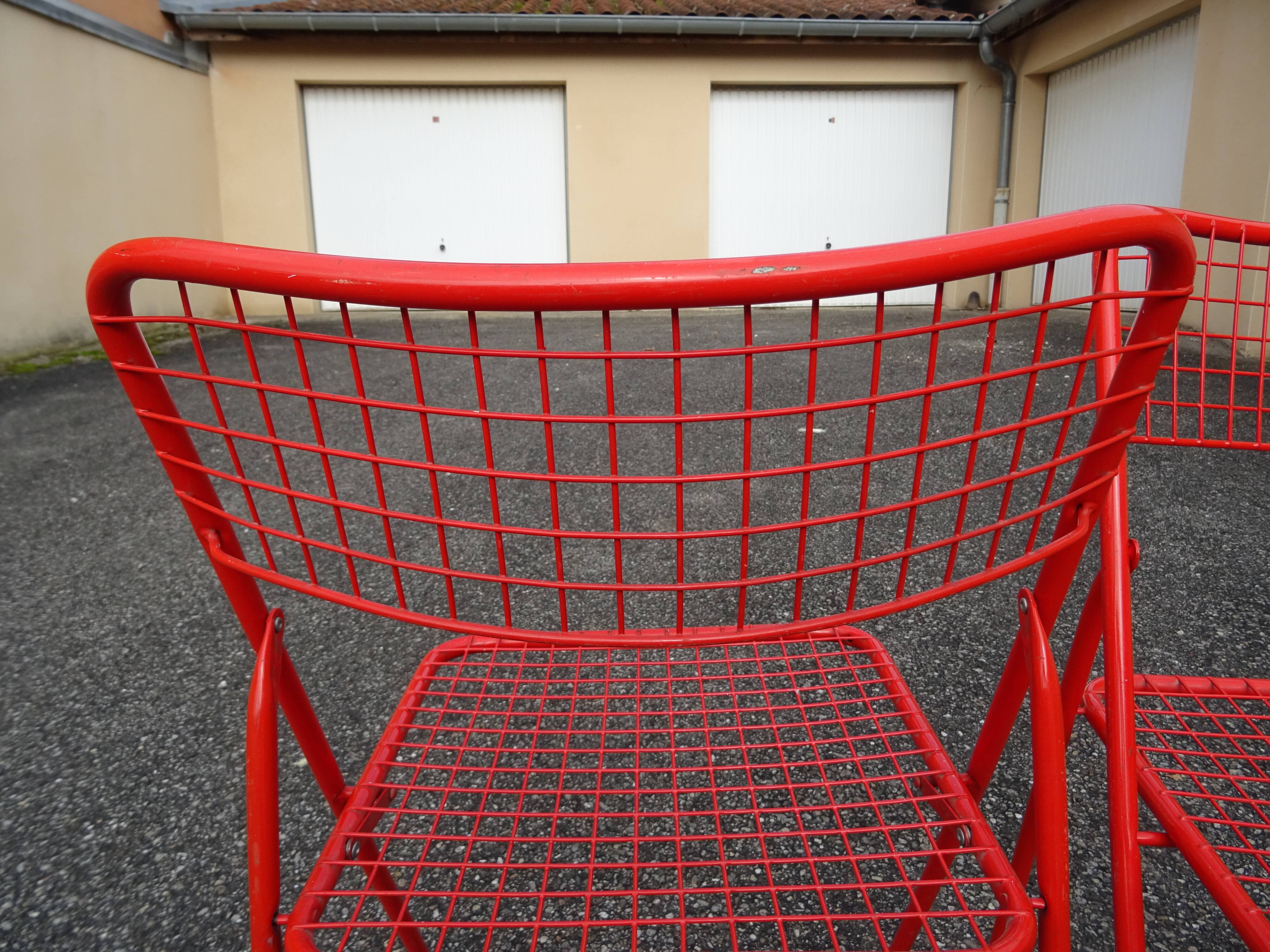 Pair of folding chairs Ted Net N. Gamelgaard 80s Ikéa