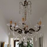 Lustre en bronze et cristal