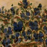 Cazaux Biarritz ceramic yellow and blue bowl