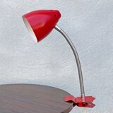 Vintage red hala zeist clamp spot lamp