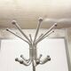 1960 parrot coat rack with 16 hooks, industrial chrome metal, rotating.