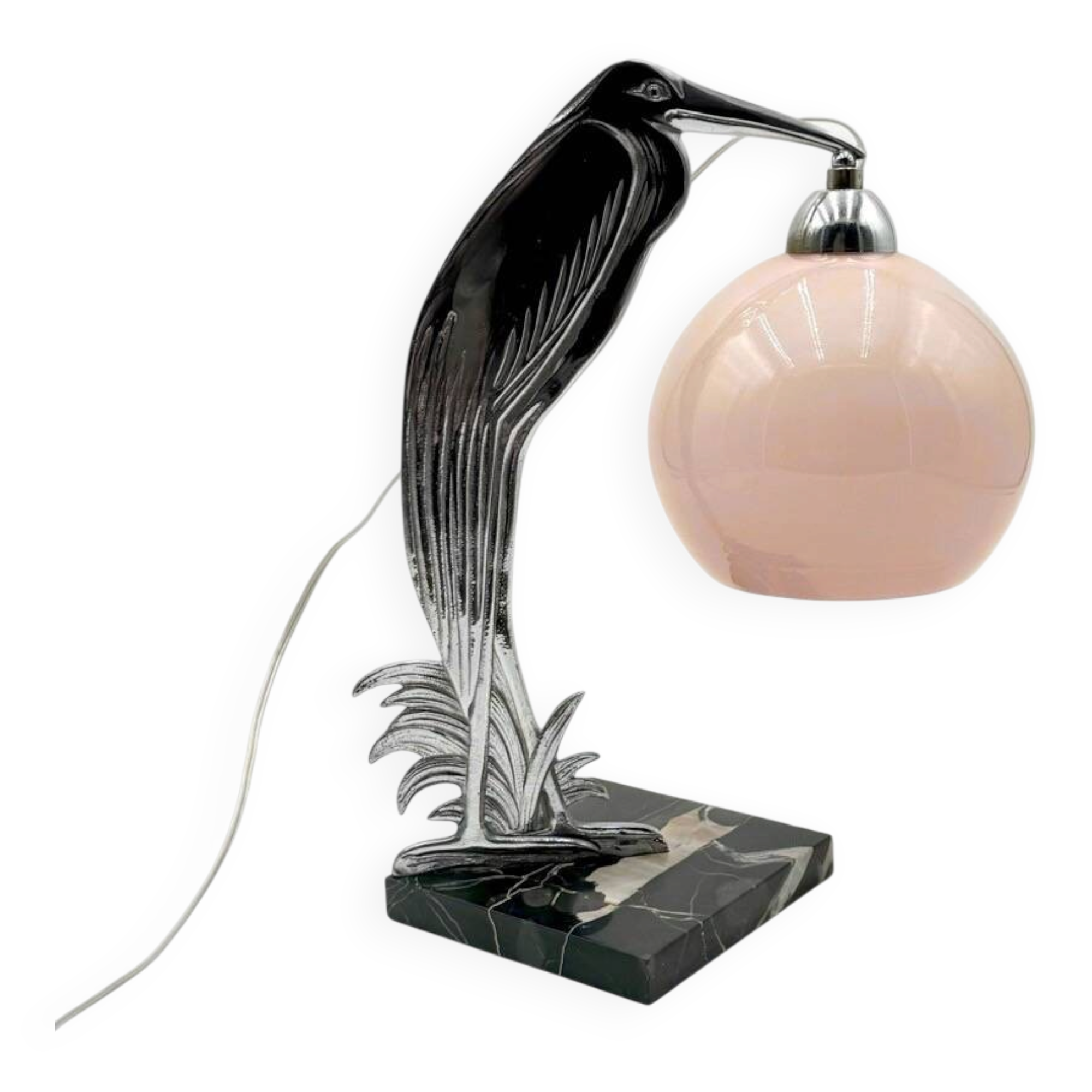 Chrome marabout lamp Art Deco