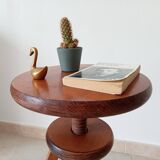 Vintage screw stool in solid oak
