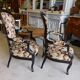 Pair of black armchairs Napoleon lll