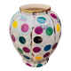 Vase Hubert Bequet Quaregnon en Faïence Nacrée Décor Confetti - Années 50-60