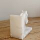 Vintage white stone marble effect bookend horse
