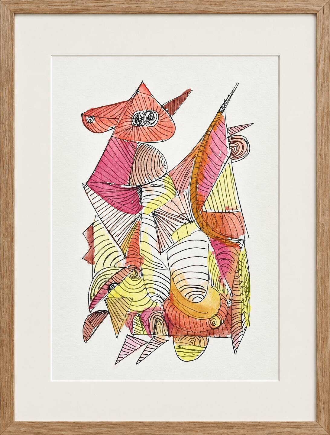 Peinture abstraite colorée – Acrylique sur papier – 24 × 34 cm
