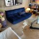 Togo 3-seater sofa in midnight blue velvet